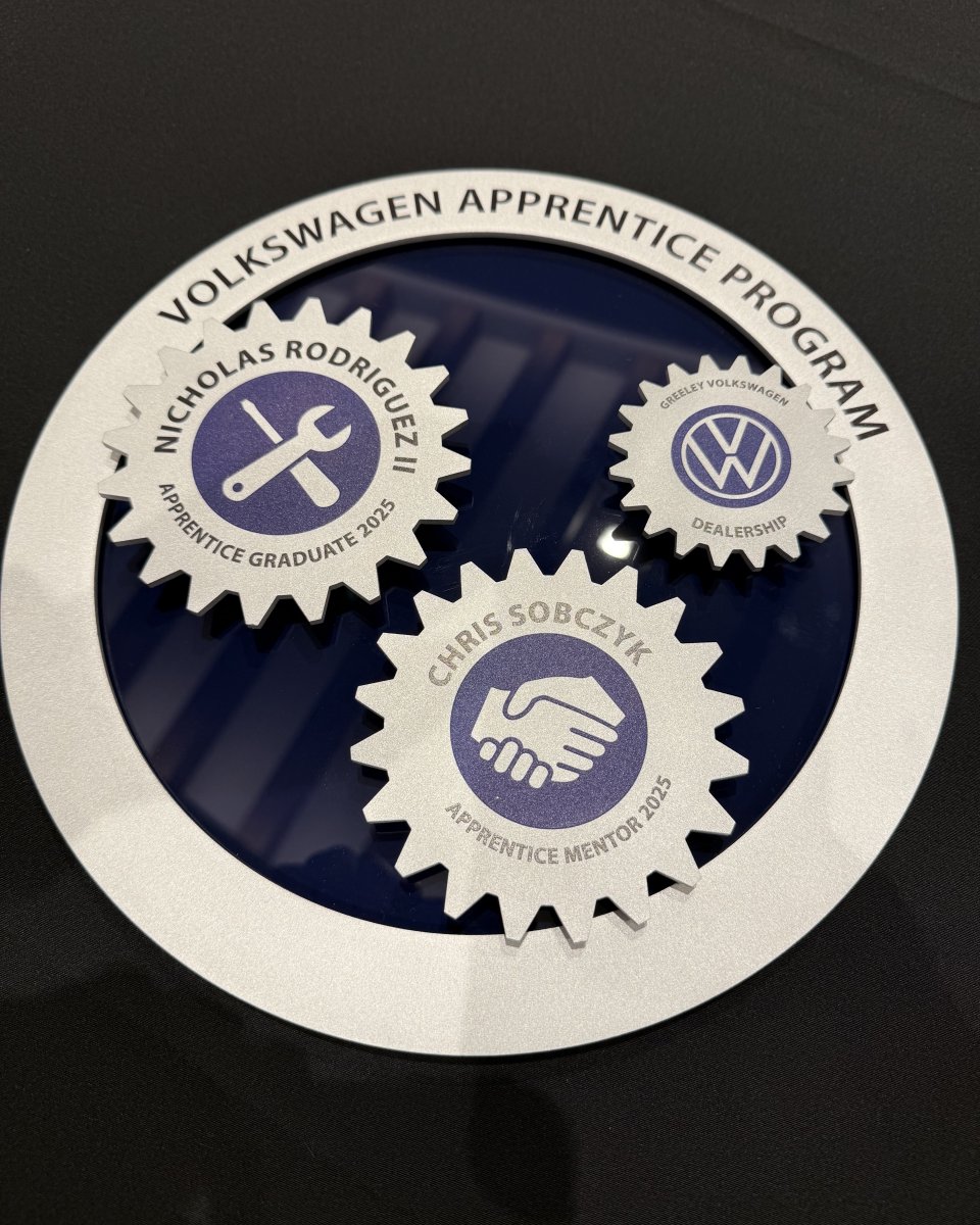 GreeleyVW's tweet photo. Congratulations to Nicholas and Ryan on their graduation from the #Volkswagen Apprentice Program! We’re so proud of all your hard work! 

#greeley #greeleyco #greeleycolorado #vw #vwfamily #vwservife #vwlovers https://t.co/uZUv2c3XH6