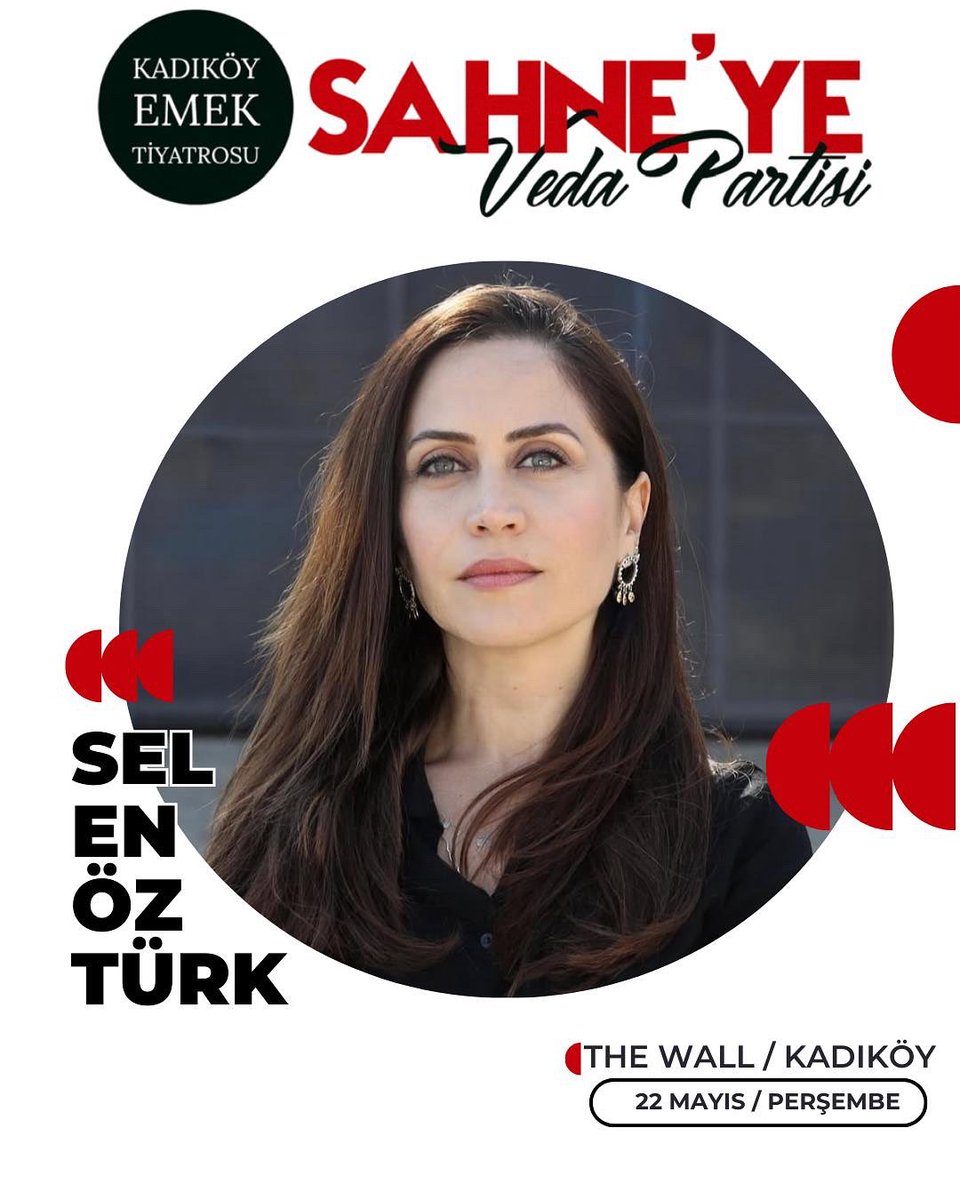 Kadıköy Emek Tiyatrosu Veda Partisi
22 Mayıs’ta buluşuyoruz!

📍Yer: The Wall Performance
⏰Kapı açılış: 20.00
🎟️Biletler: tiyatrolar.com.tr/m/tiyatro/kadi…