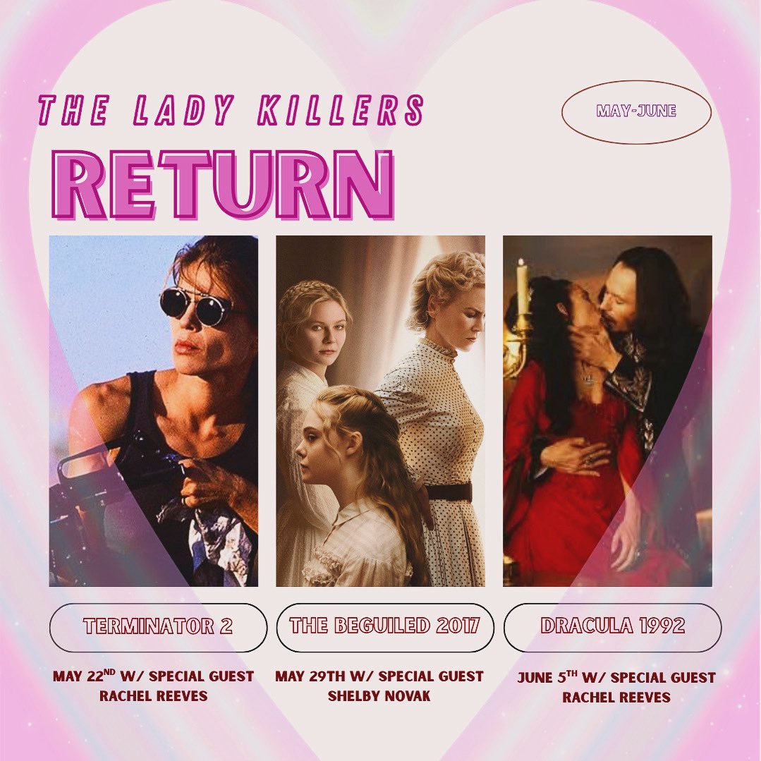 The Lady Killers 🔪 (@theladykpod) on Twitter photo Yes, you read that right. The Lady Killers drought is over and co-hosts <a href="/srkdall/">Sammie-Doo, Where Are You! Kuykendall</a> and <a href="/jennferatu/">Jenn Adams</a> are ready to get back behind the mic, with a little bit of help of course.
All movies hand picked by our wonderfully rage filled guests <a href="/VinylGrrrl/">Rachel Reeves</a> and <a href="/shelbybnovak/">Shelby Novak</a>. 🔪 Yes, you read that right. The Lady Killers drought is over and co-hosts <a href="/srkdall/">Sammie-Doo, Where Are You! Kuykendall</a> and <a href="/jennferatu/">Jenn Adams</a> are ready to get back behind the mic, with a little bit of help of course.
All movies hand picked by our wonderfully rage filled guests <a href="/VinylGrrrl/">Rachel Reeves</a> and <a href="/shelbybnovak/">Shelby Novak</a>. 🔪