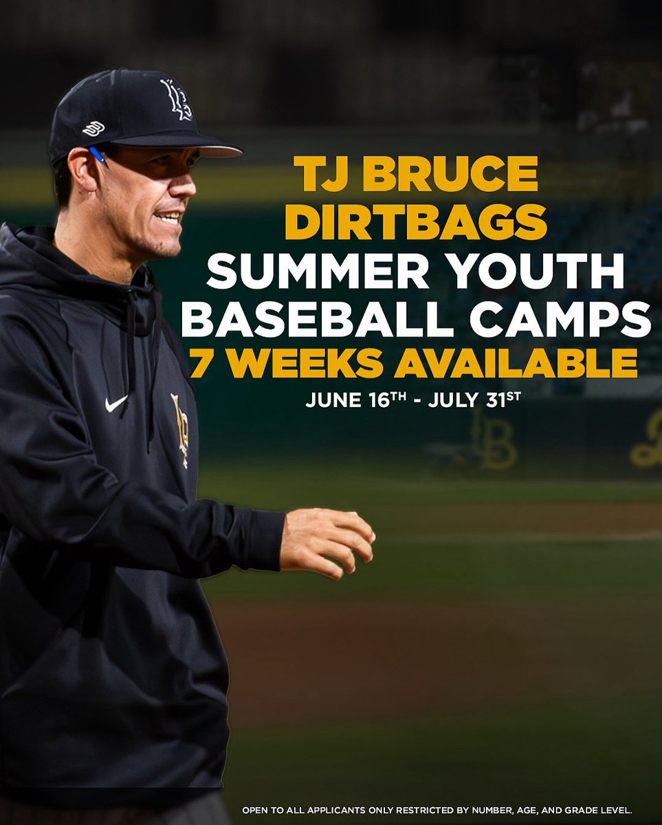 Summer Youth Camps are open and are right around the corner!

Come learn how to play the Dirtbag way!

info.collegebaseballcamps.com/dirtbagsbaseba…