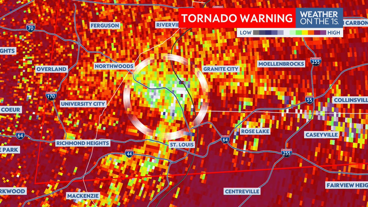 #Tornado just north of #StLouis with debris in the air