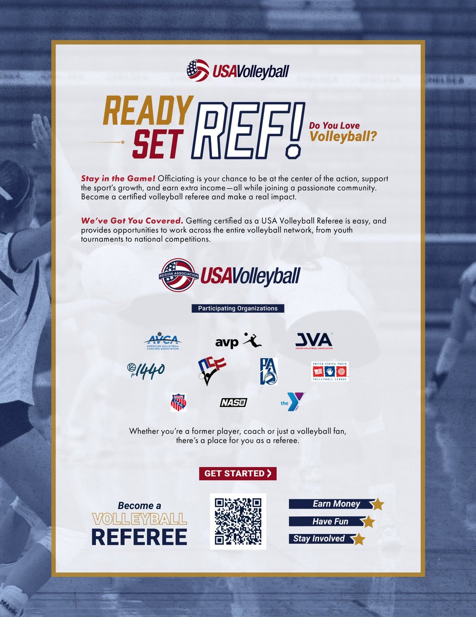 Iowa Vball Region (@iowavballregion) on Twitter photo Ever wanted a side hustle? Have an interest in the game of volleyball? Now's your chance to do both by becoming a volleyball official! <a href="/usavolleyball/">USA Volleyball</a> is looking for 1,000 new volleyball officials!
📷 Sign up today at usavolleyball.org/refvolleyball Ever wanted a side hustle? Have an interest in the game of volleyball? Now's your chance to do both by becoming a volleyball official! <a href="/usavolleyball/">USA Volleyball</a> is looking for 1,000 new volleyball officials!
📷 Sign up today at usavolleyball.org/refvolleyball