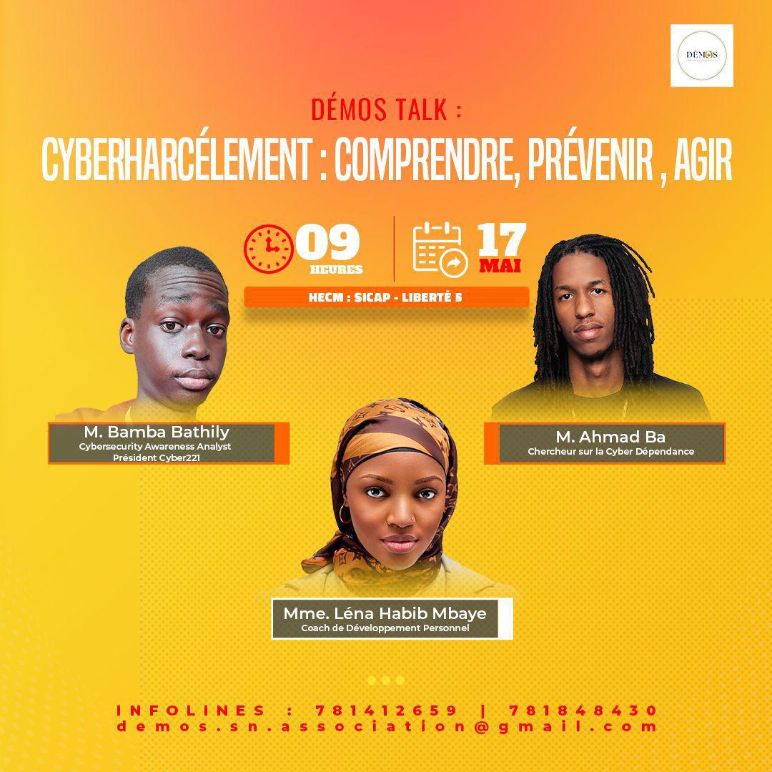 Cyber221 (@cybersec221) on Twitter photo Panel avec <a href="/2b_622_b/">bamba bathily</a> sur le #Cyberharcèlement organisé par Demos
📍 HECM | 📅 Sam. 17 mai 2025 | 🕘 09h
🎯 Public : étudiants, parents, pros, assos…
🔗 Inscription : lnkd.in/eAZczkex
Merci à Demos pour cette invitation !
#StopCyberViolence #CyberÉthique #Cyber221 Panel avec <a href="/2b_622_b/">bamba bathily</a> sur le #Cyberharcèlement organisé par Demos
📍 HECM | 📅 Sam. 17 mai 2025 | 🕘 09h
🎯 Public : étudiants, parents, pros, assos…
🔗 Inscription : lnkd.in/eAZczkex
Merci à Demos pour cette invitation !
#StopCyberViolence #CyberÉthique #Cyber221