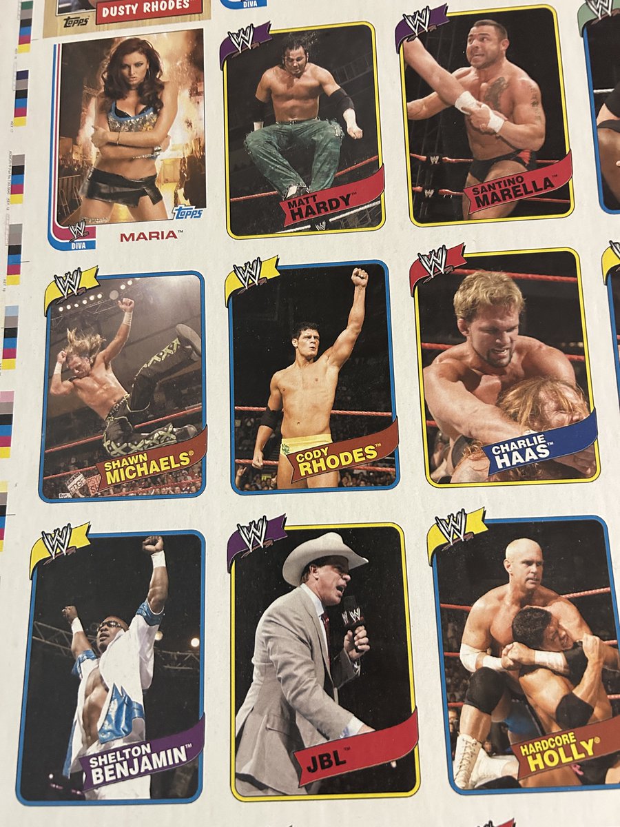 While spending some time at my folks, I unearthed uncut sheets gifted to me by <a href="/Topps/">Topps</a> during my early days working on their @wwe cards. These are incredibly special to me and remind me just how awesome working in #TheHobby can be. Hope to do it all again!