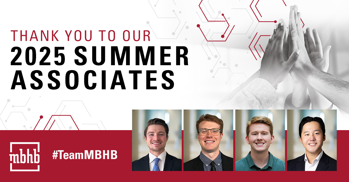 MBHB's tweet photo. Thank you to our 2025 summer associates and technical advisor interns! Their contributions have made a lasting impact at MBHB and for our clients. MBHB wishes our associates and interns a bright future in patent law. https://t.co/dTaxrkBzxa