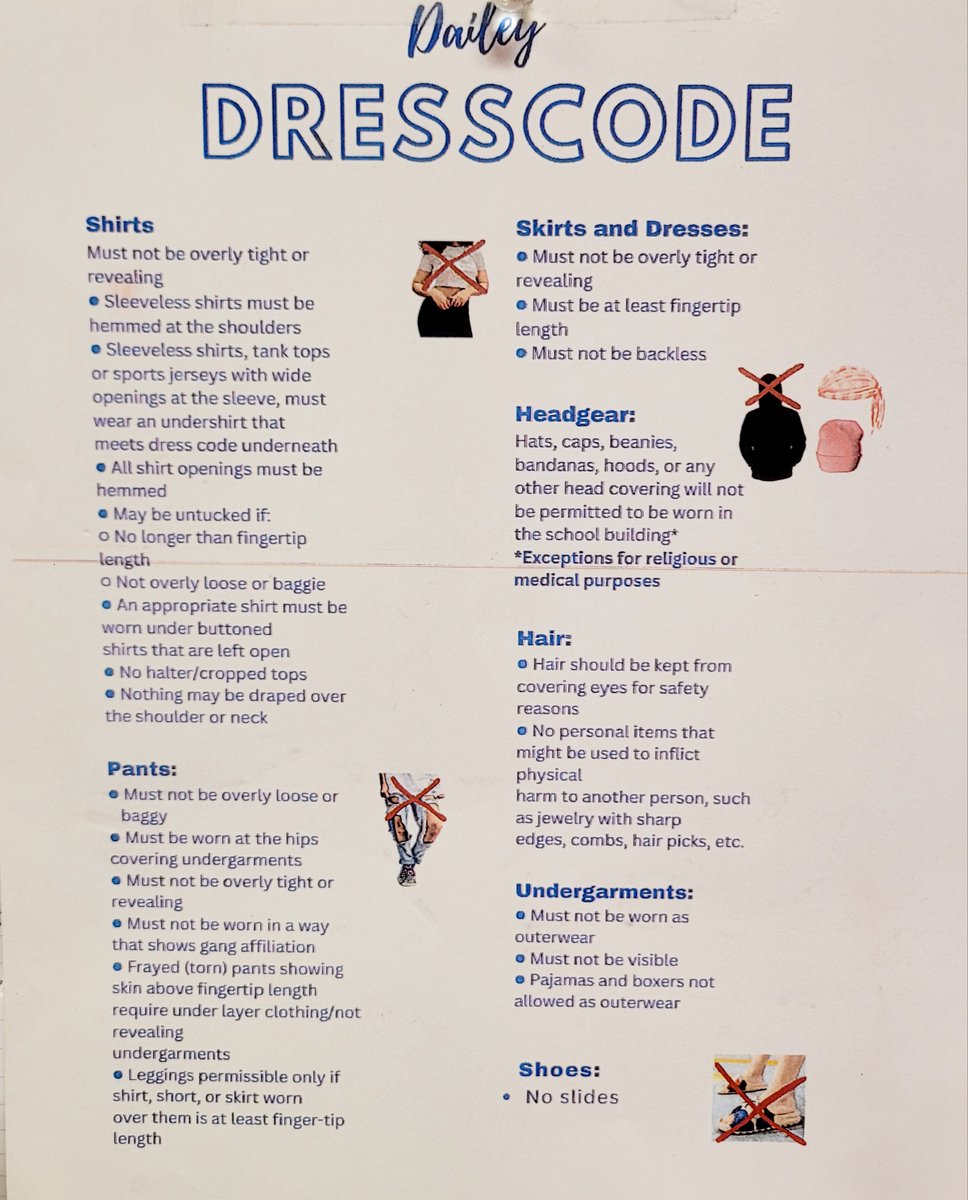 ~ School Dress Code Reminder ~
