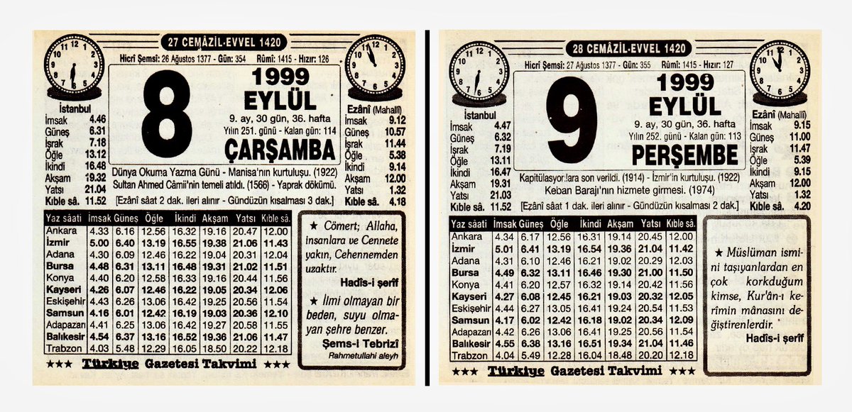 EYT yasasının çalışma barışında açtığı yarayı, bu takvim yaprakları çok iyi anlatıyor

8 Eylül’de işbaşı yapan milyonlarca kişi 40-43 yaşlarında emekli olurken,

9 Eylül’de işbaşı yapanlara ‘60 yaşına kadar çalışın’ denildi

Aradaki fark tam 17 yıl ‼️

Hani Emeklilikte Adalet ⁉️