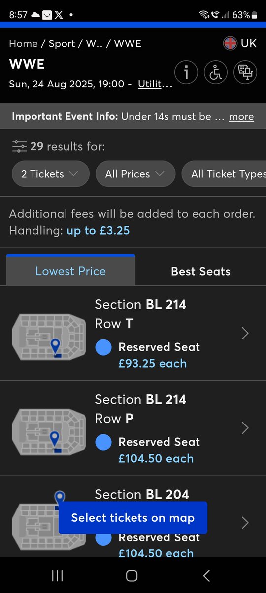 Nogarth's tweet photo. Well thats 2 upset children this year. Looked forward to see there favorite @CodyRhodes at Newcastle since we missed last year but ticket prices have gone through the roof when we could have paid £60 last year in mid section now in the gods restricted view nearly £100. https://t.co/LB8CzU9IAM