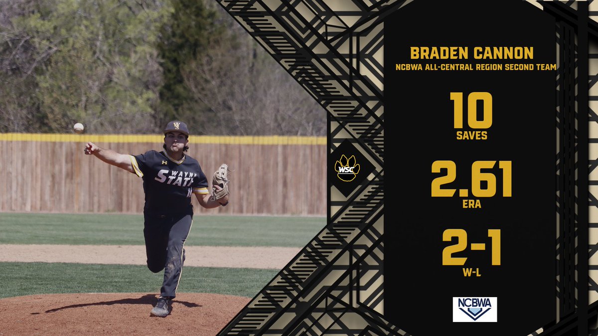 Wayne State Wildcats (@wscwildcats) on Twitter photo .<a href="/WSCBB/">Wayne State Baseball</a> Braden Cannon named NCBWA All-Central Region Second Team. #PlayforthePaw
wscwildcats.com/news/2025/5/16… .<a href="/WSCBB/">Wayne State Baseball</a> Braden Cannon named NCBWA All-Central Region Second Team. #PlayforthePaw
wscwildcats.com/news/2025/5/16…