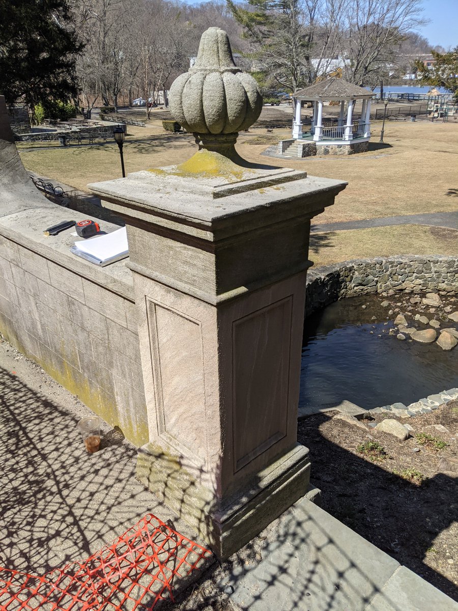 ArchPresStudio's tweet photo. Hicks Memorial Centre is an inconspicuous but delightful feature in Gerry Park. The elegant memorial, built in 1931, honors Henry Bergh, founder of the ASPCA. APS is leading the project on behalf of the North Hempstead DPW, and Henry Restoration is performing the work. https://t.co/bkutd1ddjF