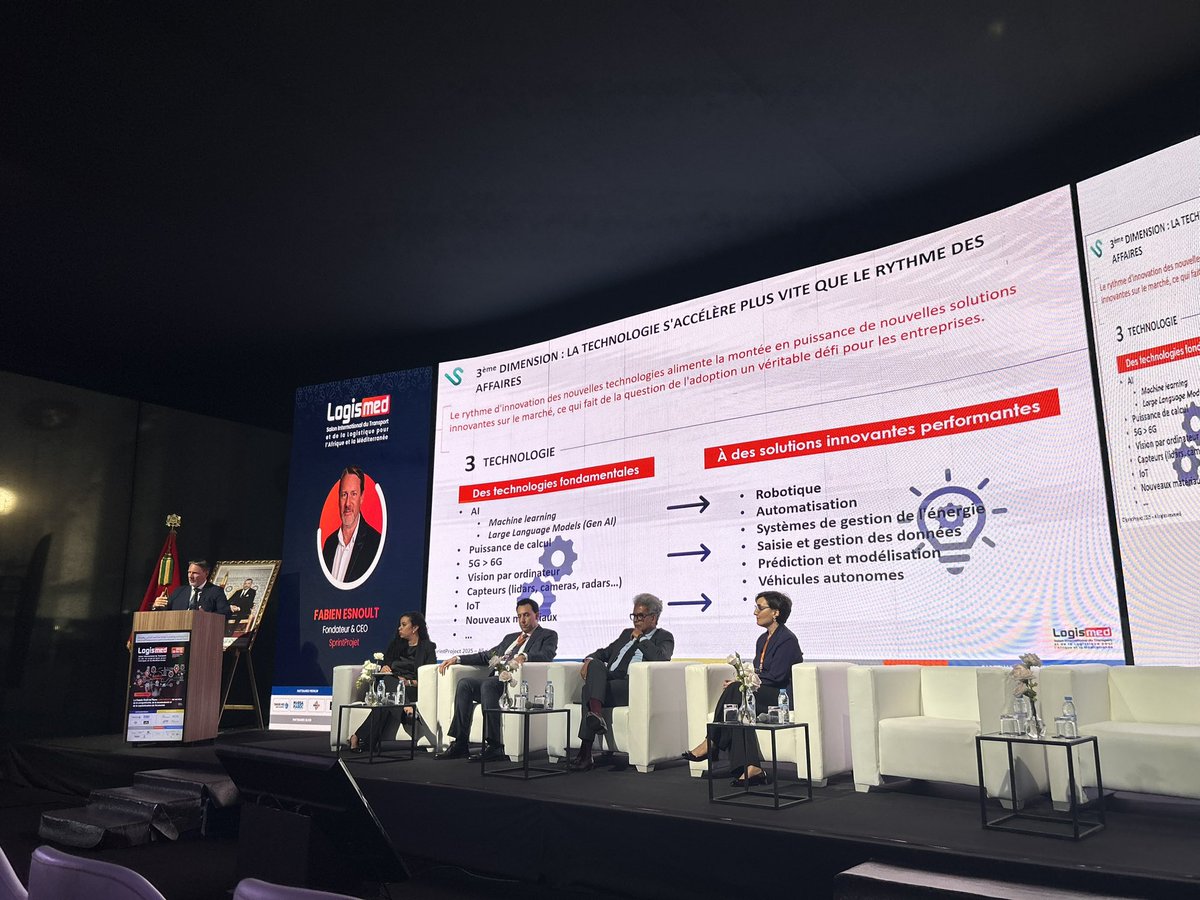 SNTL_maroc's tweet photo. «Innover dans l’incertitude:Transformer la supply chain d’aujourd’hui pour bâtir les modèles durables de demain»,la Société Nationale des Transports et de la Logistique a participé activement à la conférence de clôture du Logismed 2025, un grand rassemblement logistique au Maroc https://t.co/zlHBGiVXD6