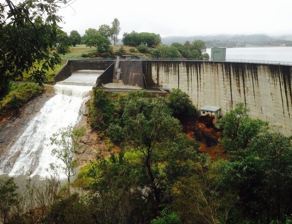 Moogerah Dam is now spilling excess water due to heavy rain. For the latest information on dam levels, visit: seqwater.com.au/dam-levels