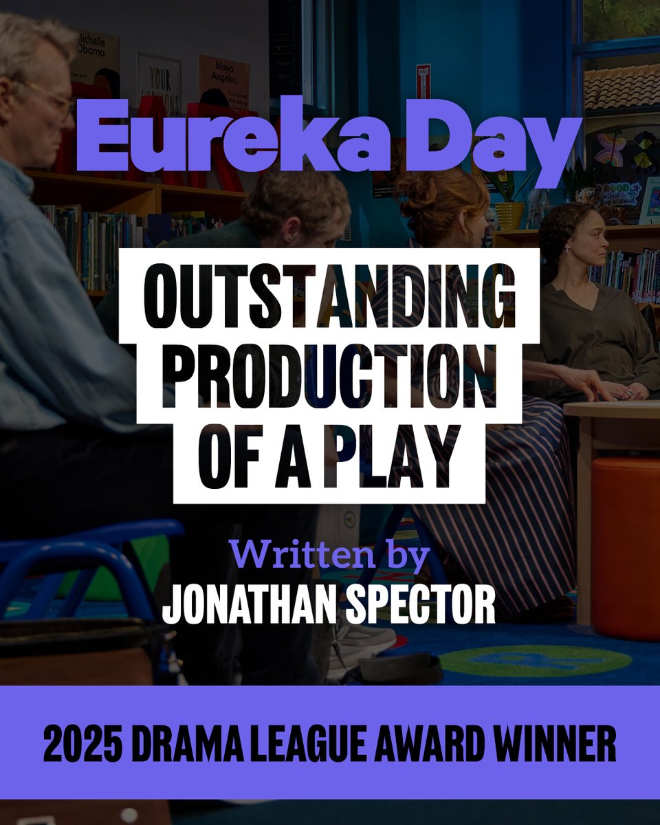 #EurekaDayBroadway is a Drama League Award Winner! Congratulations to @mtc_nyc and the entire team for this well-earned recognition 🎉🏆