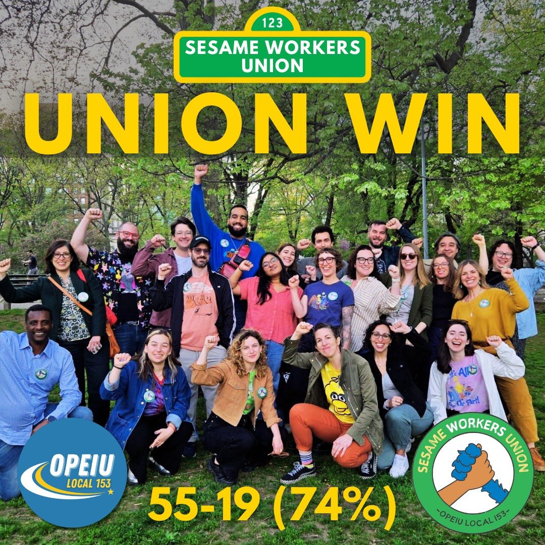 AFL-CIO ā (@aflcio) on Twitter photo Come and play
Everythingās A-OK
Friendly Union members there!
Congratulations our friends at <a href="/SesameWorkersU/">Sesame Workers Union</a> on saying #UnionYes! Come and play
Everythingās A-OK
Friendly Union members there!
Congratulations our friends at <a href="/SesameWorkersU/">Sesame Workers Union</a> on saying #UnionYes!