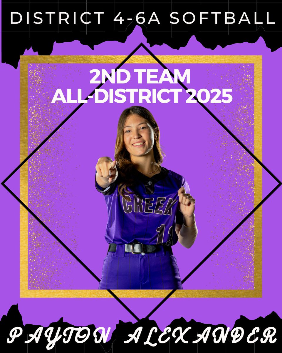 TimberCreekSB's tweet image. Congratulations to SR Payton Alexander, JR Addy McFarland, and FR Ava Thomas on District 4-6A 2nd Team!
#TCOD