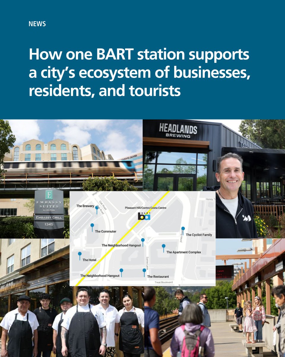 How do you measure BART's impact on the Bay? 

 BART contributes billions in economic activity. But numbers don’t tell the whole story.

To understand BART’s impact, we will start by looking at a single station – Pleasant Hill/Contra Costa Centre.

Thread ⬇️