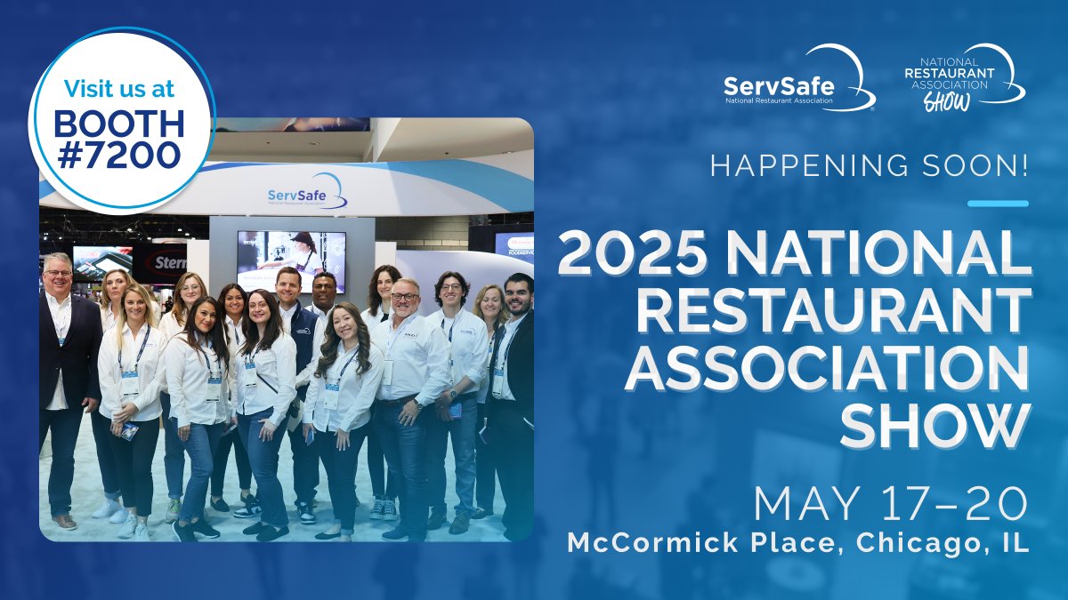 The countdown is on.

The <a href="/ServSafe/">ServSafe</a> family of brands are heading to <a href="/NatlRestShow/">National Restaurant Association Show</a>.

Booth #7202 is your go-to for food safety tools, expert advice, exclusive merch, and 15% off select products.

(info.servsafe.com/nra-show-2025)

#ServSafe #PrePEAR #2025RestaurantShow