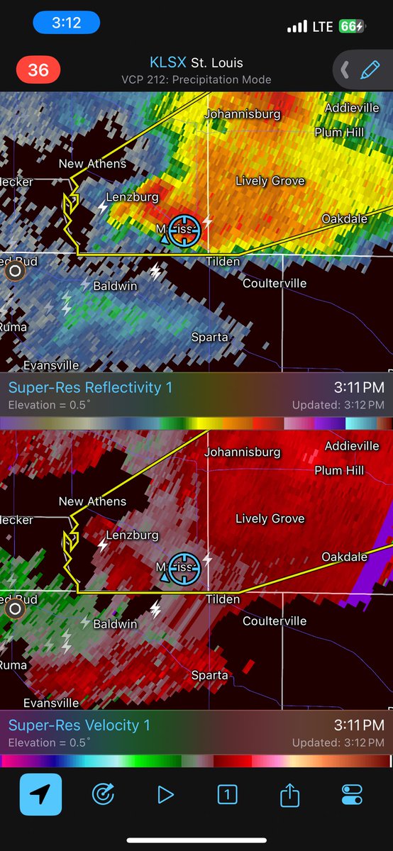 SWILChasing's tweet photo. @NWSStLouis rotating wall cloud with rising motion near Marissa Illinois https://t.co/Zy6mNOez7W