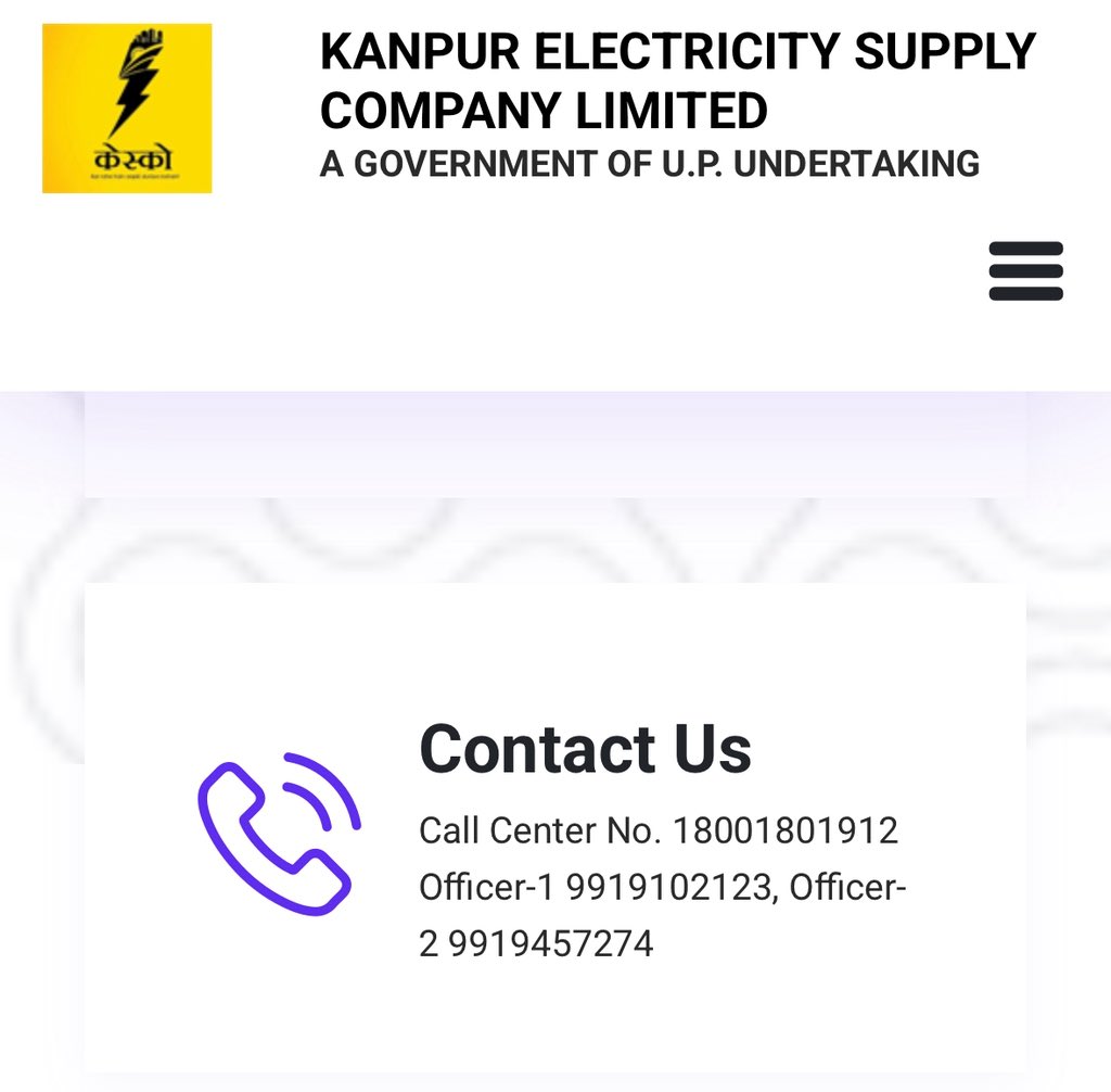 ankit14all's tweet photo. @CMOfficeUP @aksharmaBharat I am trying to reach @KESCoHQ on below Contact numbers which are given on official website.All three contact numbers are not reachable.Electricity is not there in my area since last 4-5 hours.Request to update reachable contact numbers on website. https://t.co/XnTHH5ncji