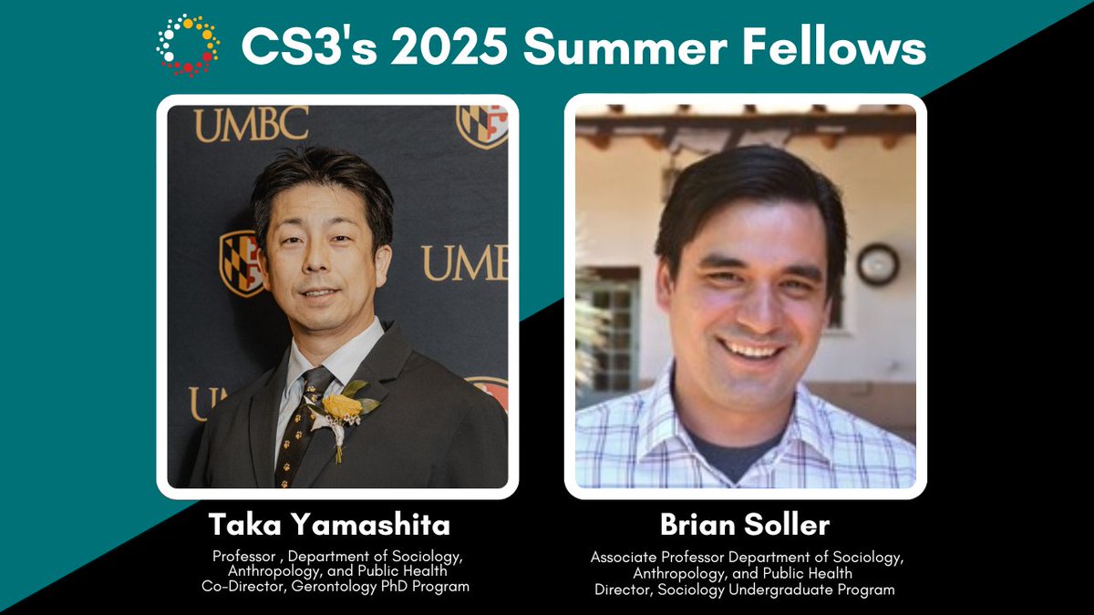 Center for Health, Equity, & Aging (CHEA) at UMBC (@umbc_chea) on Twitter photo Huge congratulations to Dr. Yamashita and Dr. Soller as the newest Center for Social Science Scholarship Summer Fellows! We're so proud to have 2 scholars from our group awarded this honor. ๐
<a href="/dryamataka/">yamataka ็คพไผ่ๅนดๅญฆ ๐บ๐ธ</a> <a href="/UMBCSocSci/">UMBC Center for Social Science Scholarship</a> <a href="/UMBC_CAHSS/">UMBC CAHSS</a> <a href="/Gero_UMB_UMBC/">UMB & UMBC Gerontology Ph.D. Program</a> @umbc Huge congratulations to Dr. Yamashita and Dr. Soller as the newest Center for Social Science Scholarship Summer Fellows! We're so proud to have 2 scholars from our group awarded this honor. ๐
<a href="/dryamataka/">yamataka ็คพไผ่ๅนดๅญฆ ๐บ๐ธ</a> <a href="/UMBCSocSci/">UMBC Center for Social Science Scholarship</a> <a href="/UMBC_CAHSS/">UMBC CAHSS</a> <a href="/Gero_UMB_UMBC/">UMB & UMBC Gerontology Ph.D. Program</a> @umbc