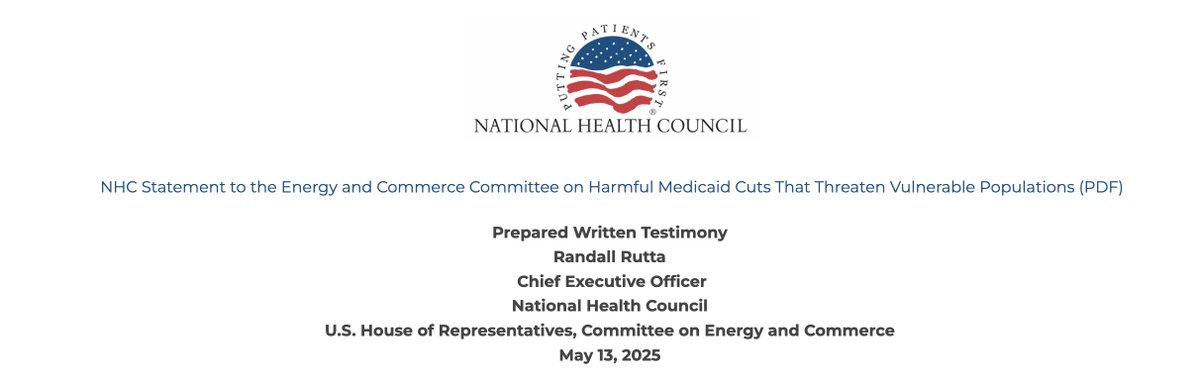 National Health Council (@nhcouncil) on Twitter photo The <a href="/NHCouncil/">National Health Council</a> recently released a statement to the House Committee on Energy and Commerce addressing harmful #Medicaid cuts that threaten vulnerable populations. Visit the NHC website to read the full statement: bit.ly/4dpBy5E The <a href="/NHCouncil/">National Health Council</a> recently released a statement to the House Committee on Energy and Commerce addressing harmful #Medicaid cuts that threaten vulnerable populations. Visit the NHC website to read the full statement: bit.ly/4dpBy5E