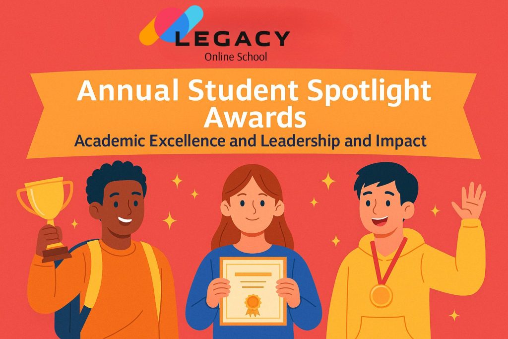 At Legacy Online School, success means more than grades. 🌟 We honor students who shine through academics 🏅 and those who lead &amp; uplift others 🌟 in our Annual Student Spotlight Awards. Let’s celebrate impact in every form! 💙 #LegacyOnlineSchool #StudentSpotlight