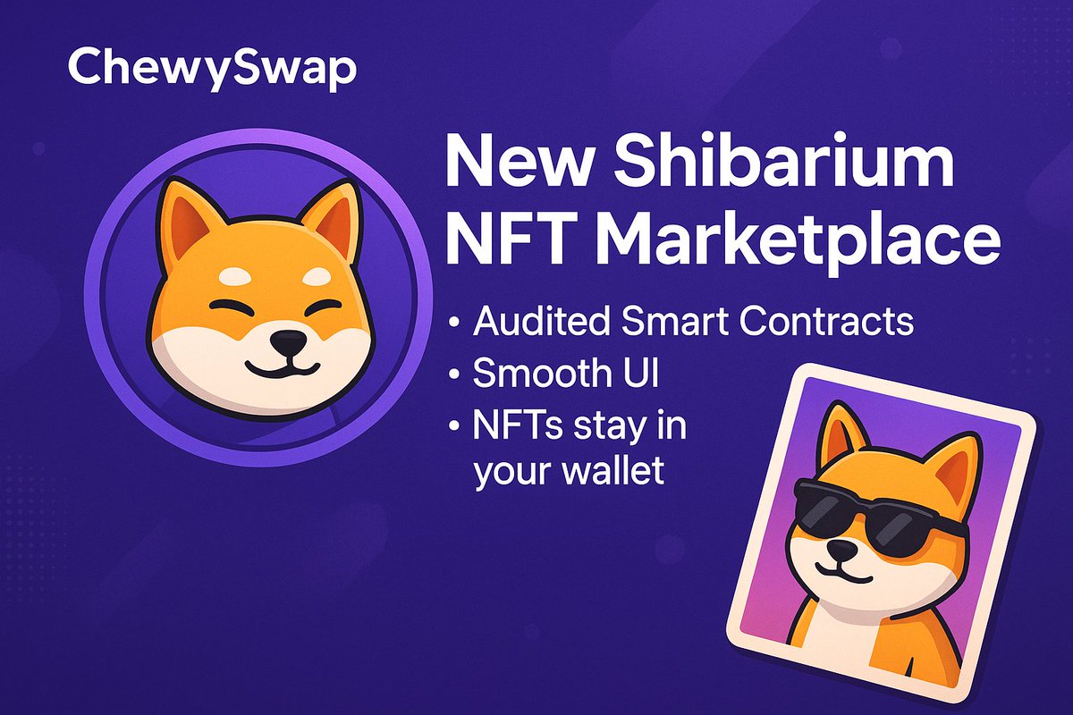 Working with good frens to build a new NFT marketplace on #Shibarium to fill the gaps left by others who have came and went. 

Collection whitelisting form: form.jotform.com/251354609567060

Built with audited contracts and user safety + experience in mind - all NFT collections please