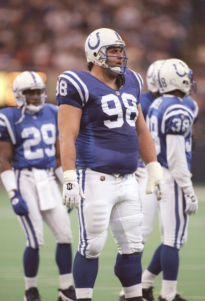 JimIrsay's tweet image. Happy birthday to the late, great, one-of-a-kind TONY SIRAGUSA (1990-96).  Played his best in big games, deserved Pro Bowl selection👍
