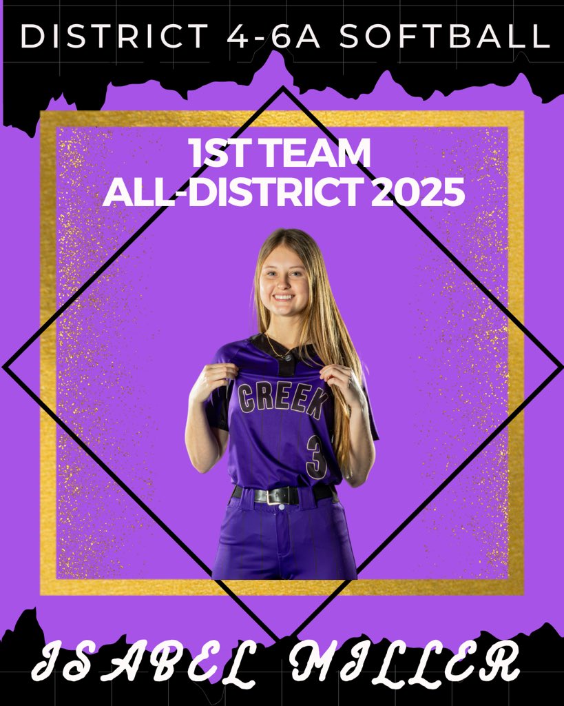TimberCreekSB's tweet image. Congratulations to SR Cameron Stuhr, JR Brooklyn Wardell, and JR Isabel Miller on District 4-6A 1st Team!
#TCOD