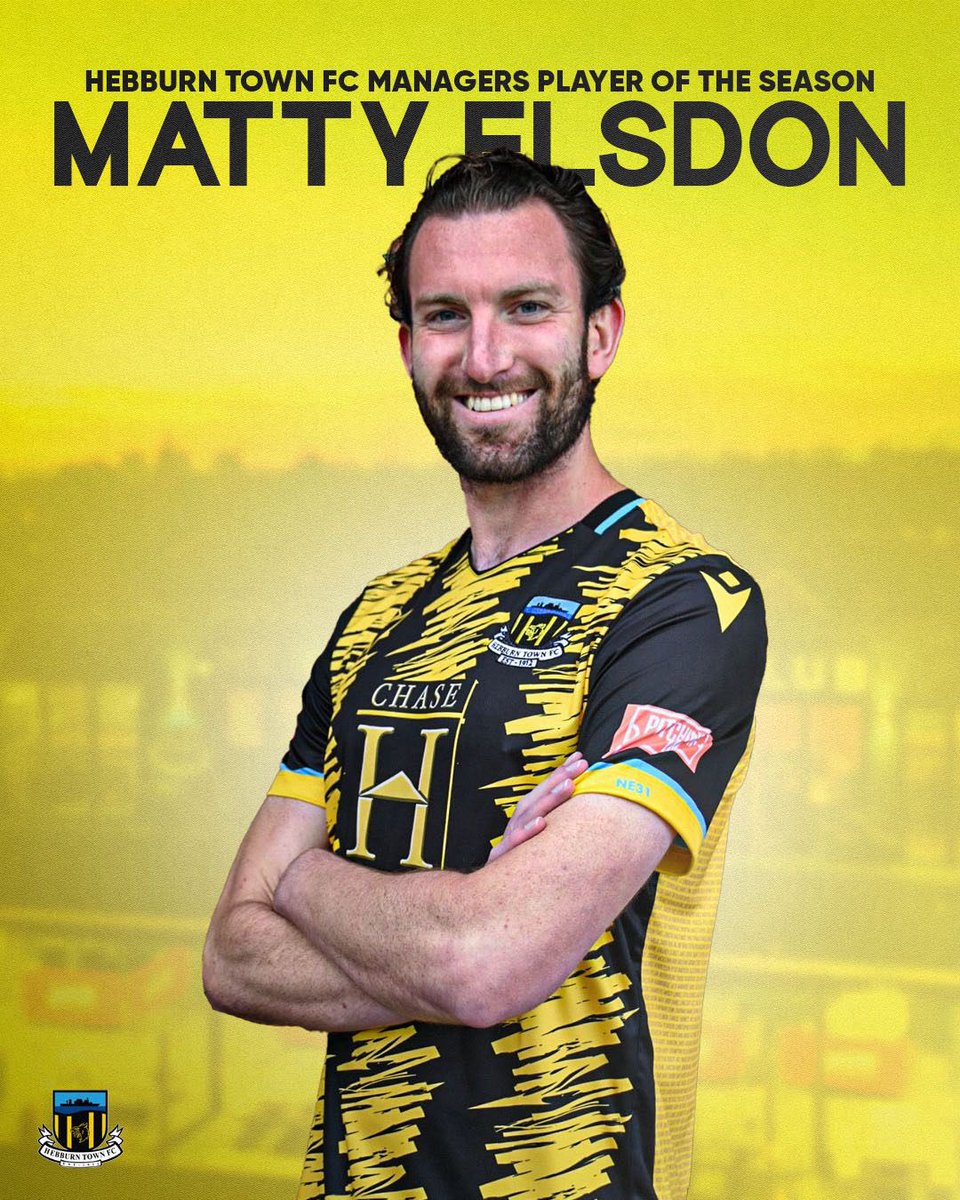 HebburnTown's tweet photo. 🏆 Manager’s Player of the Year🏆

Congratulations to @MattyElsdon on winning the Manager’s Player award 👏

#WeAreHebburnTown🐝 

🎨 @jgxgraphics 
📸 Tyler’s Mission https://t.co/TtLQs653D1