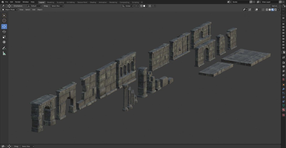 RekeshGaal's tweet image. Underground temple modular assets taking shape! 🧱

This week I&apos;ve been creating walls, arches, and columns in Blender. 
Can&apos;t wait to see these in action in the game! 🔥

#blender3d #IndieGame #horrorgame #indiedev #devlog #3dmodeling #screenshotsaturday #ゲーム制作 #gamedev