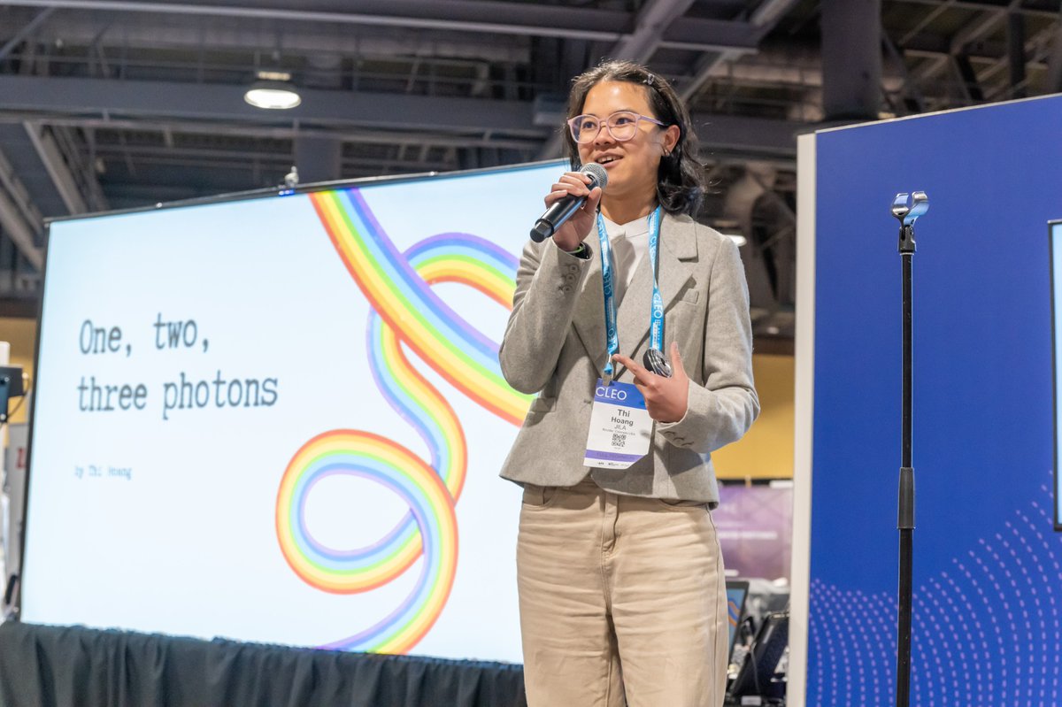JILA (@jilascience) on Twitter photo In a thrilling display of scientific communication and creativity, Thi Hoang, a graduate student at JILA, <a href="/CUBoulder/">CU Boulder 🦬</a>, emerged victorious at the inaugural Quantum Science Slam held during the Conference on Lasers and Electro-Optics (CLEO) 2025. This new event, celebrating 100 In a thrilling display of scientific communication and creativity, Thi Hoang, a graduate student at JILA, <a href="/CUBoulder/">CU Boulder 🦬</a>, emerged victorious at the inaugural Quantum Science Slam held during the Conference on Lasers and Electro-Optics (CLEO) 2025. This new event, celebrating 100
