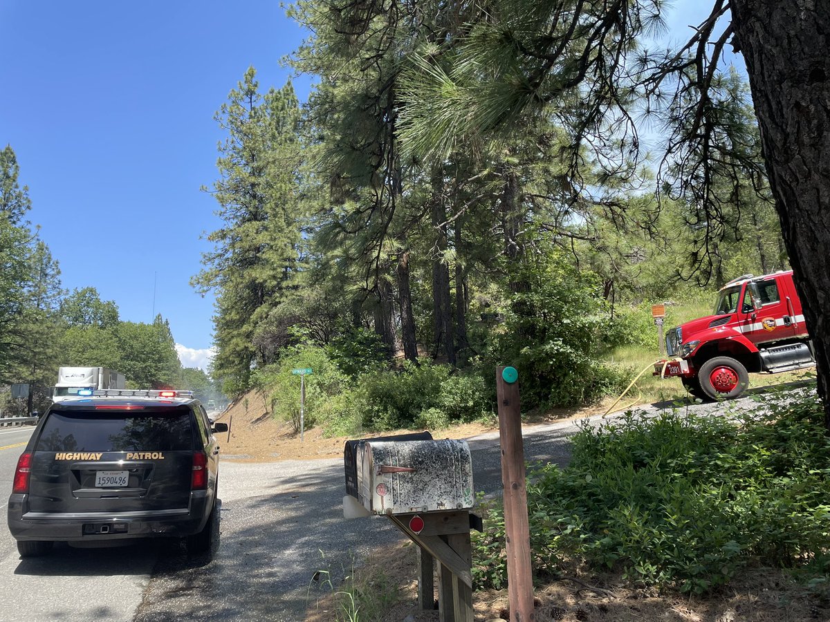 Fire personnel are on scene of a brushfire Highway 49 at Upward Way.  Highway 49 is open, but use caution and watch out for emergency personnel and vehicles.