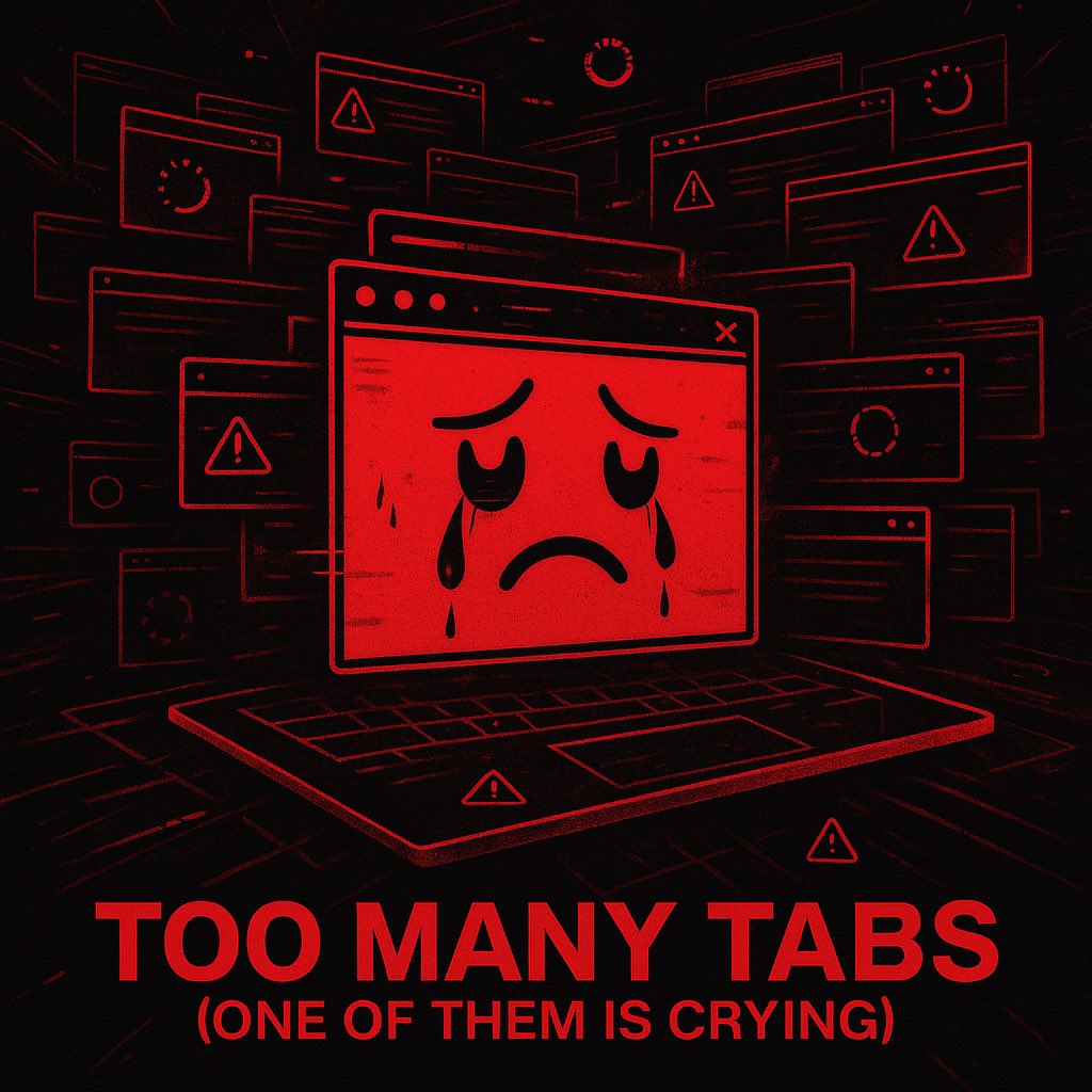 Lab210MG's tweet photo. DEBUT ALBUM PREVIEW TRACK:
Too Many Tabs (One of Them Is Crying) by Lab 210
A danceable breakdown for the chronically online.
You’re not lazy.
You’re just buffering.
Listen now: https://t.co/6Y6fZFcAkf
#NewMusicFriday #NewMusic #SatireCore #DancePunk #AltElectronic https://t.co/FV3bZVn3px