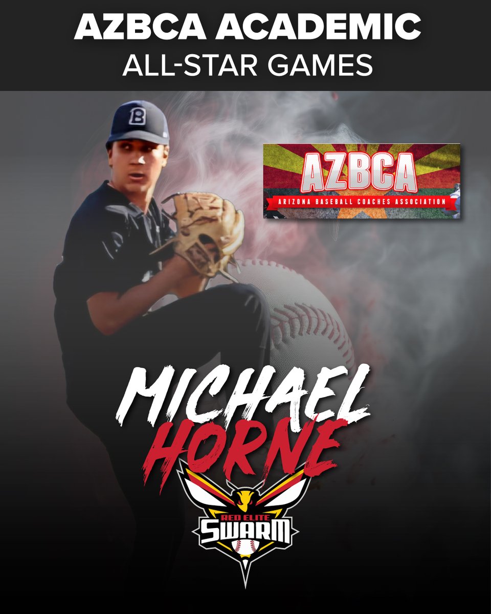 Swarm Red Elite (@swarmredelite) on Twitter photo 📚⚾️Congrats to <a href="/michael_horne17/">Michael Horne</a> on being selected for the AZBCA Academic All-Star Game! He will take the field at Goodyear Stadium on May 24. He logged 8 appearances this season at BCP, including one start, racking up 15 strikeouts over 10 innings with 1 save. 📚⚾️Congrats to <a href="/michael_horne17/">Michael Horne</a> on being selected for the AZBCA Academic All-Star Game! He will take the field at Goodyear Stadium on May 24. He logged 8 appearances this season at BCP, including one start, racking up 15 strikeouts over 10 innings with 1 save.