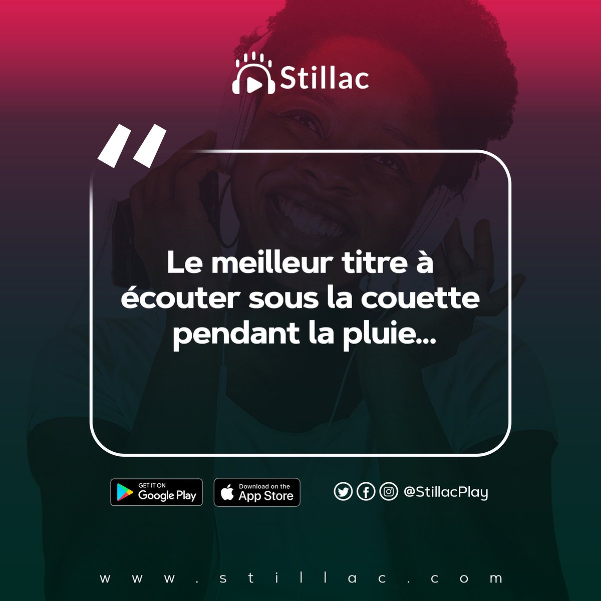 amondubled's tweet photo. 🗣️ ToLi 

Il pleut beaucoup les temps ci. Venez nous dire la Stillac Nation ☺️

#Stillac
#LeMeilleurDeLaMusique https://t.co/97aSw24ObE