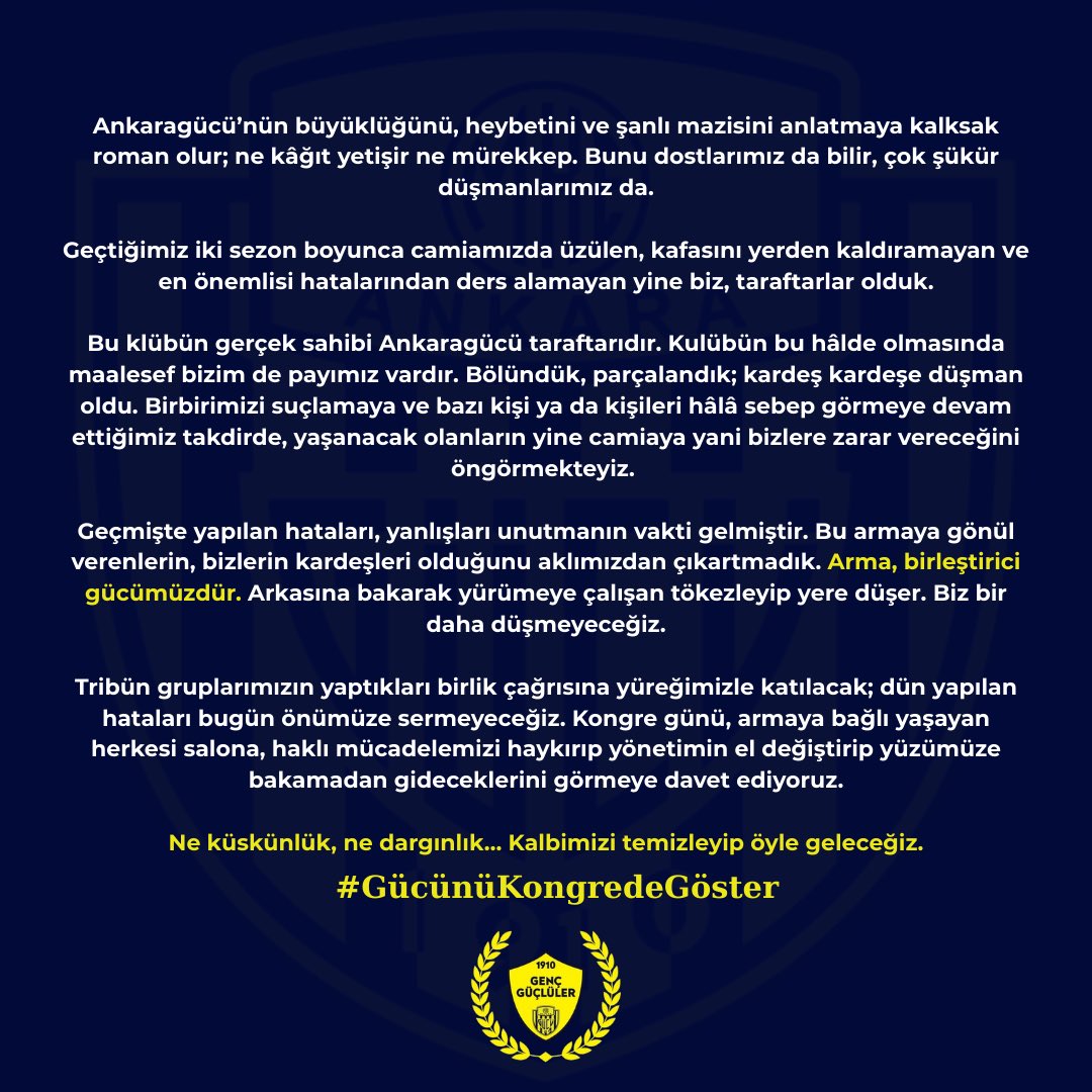 ARMA BİRLEŞTİRİCİ GÜCÜMÜZDÜR.

#GücünüKongredeGöster