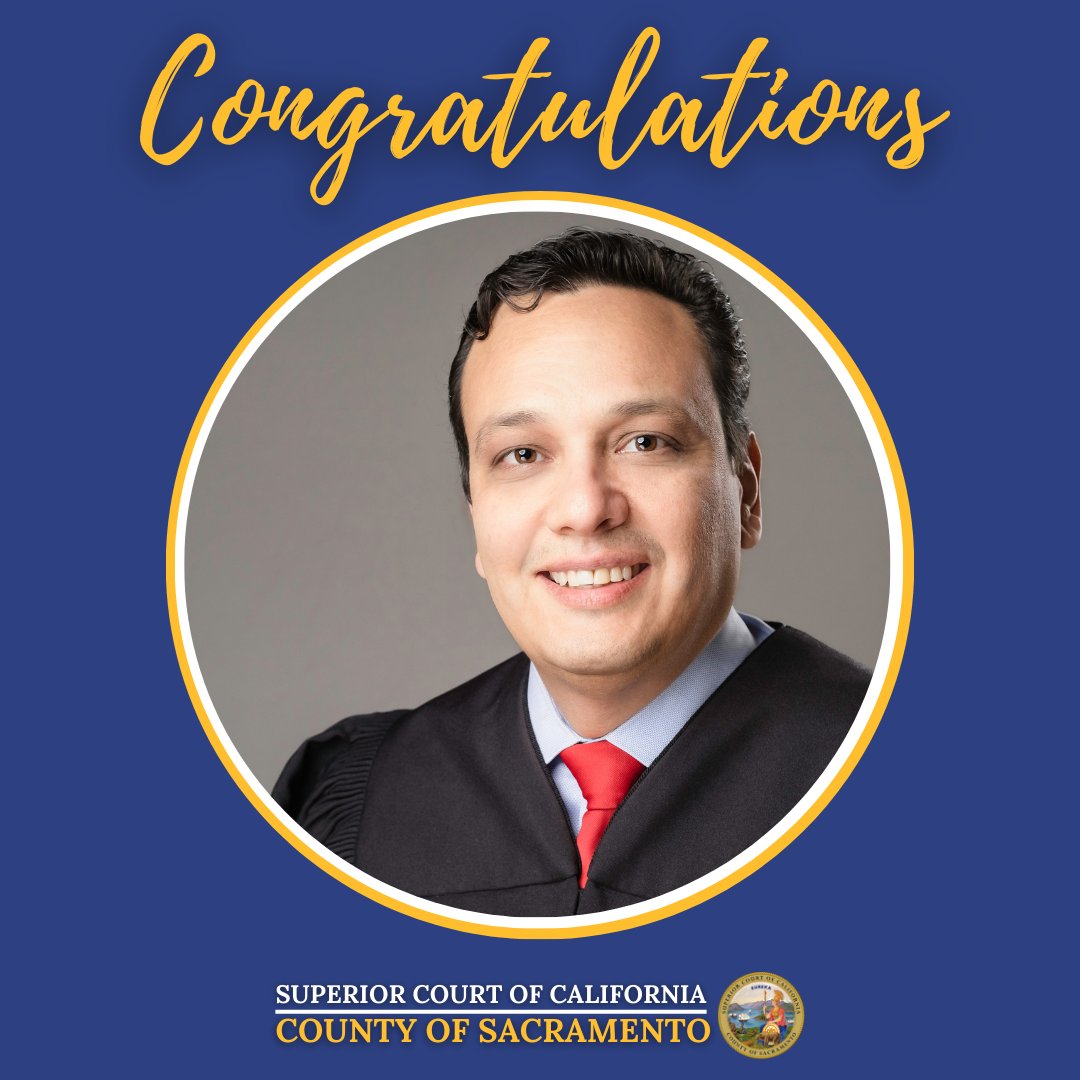 Congratulations to Judge Martin Tejeda on his appointment by Gov. Gavin Newsom to the Sacramento Superior Court bench.

Read the news release at saccourt.ca.gov/general/news-r….