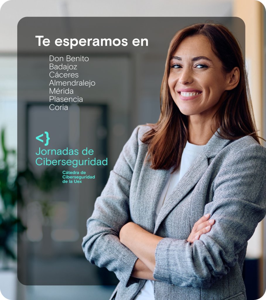 Escuela Politécnica CC (@epcc_unex) on Twitter photo 📣 Si tienes un negocio, gestionas datos o simplemente usas un móvil y un ordenador cada día, estas Jornadas de Ciberseguridad organizadas por <a href="/ciber_uex/">Cátedra Ciberseguridad INCIBE-UEx-EPCC</a> son para ti.
📅 28/05
📍 Cámara de Comercio de Cáceres
🎟️ Formato ágil, contenido de alto valor
📌talentodigitalextremadura.com/jornadascibers… 📣 Si tienes un negocio, gestionas datos o simplemente usas un móvil y un ordenador cada día, estas Jornadas de Ciberseguridad organizadas por <a href="/ciber_uex/">Cátedra Ciberseguridad INCIBE-UEx-EPCC</a> son para ti.
📅 28/05
📍 Cámara de Comercio de Cáceres
🎟️ Formato ágil, contenido de alto valor
📌talentodigitalextremadura.com/jornadascibers…