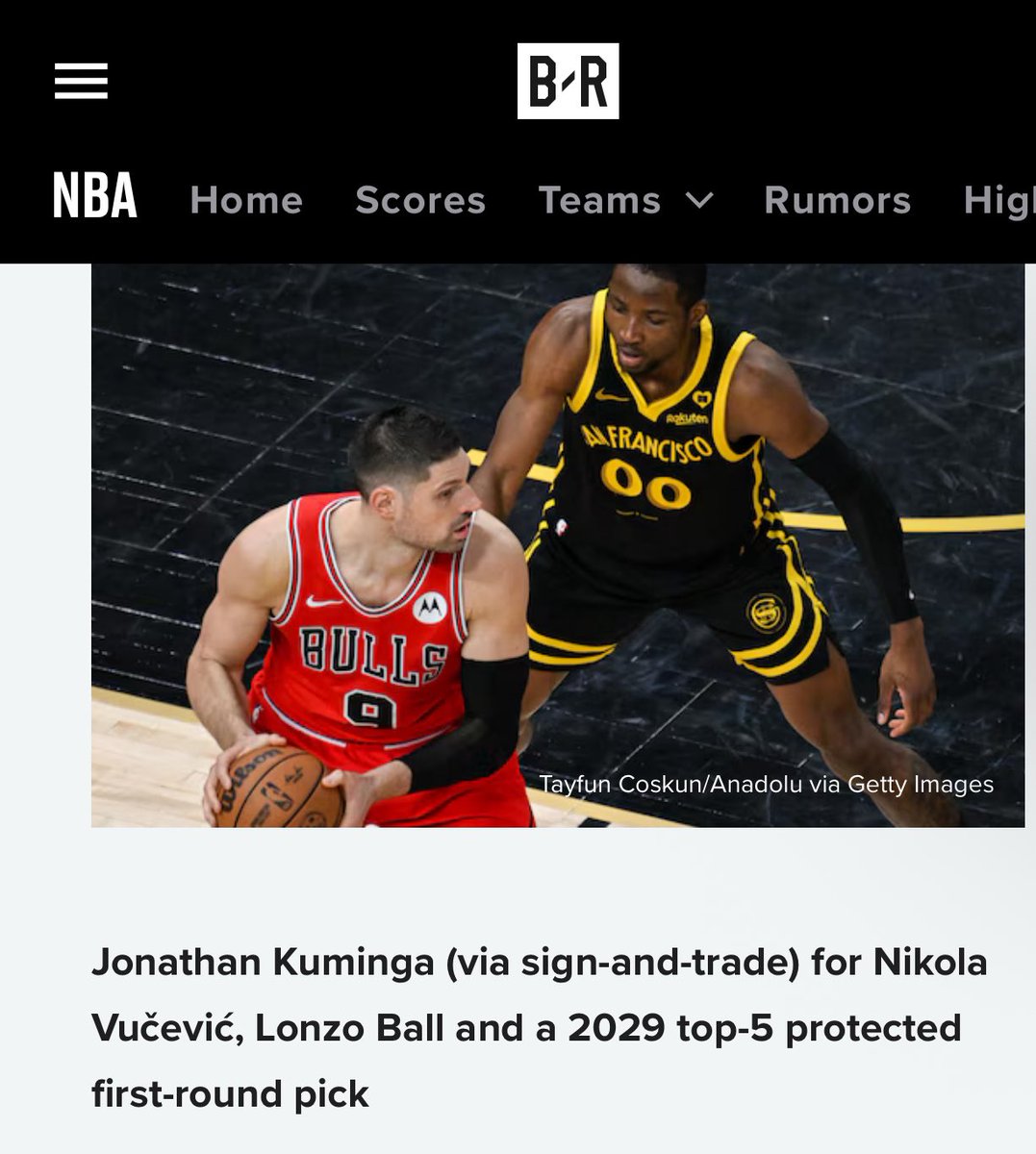 Jonathan Kuminga to the Bulls trade idea via <a href="/BleacherReport/">Bleacher Report</a>.

Makes sense for both sides.

Absolute no brainer.
