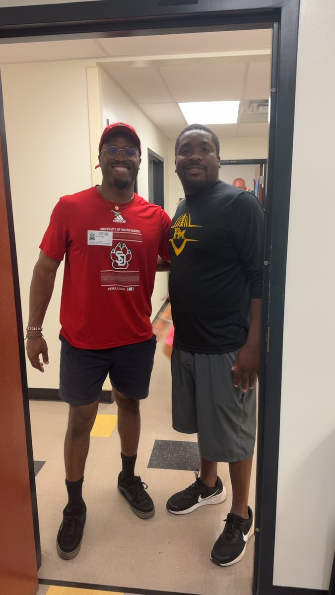Fort Meade Football (@fmminerfootball) on Twitter photo Thank you <a href="/CoachEricFinney/">Eric Finney</a> of <a href="/SDCoyotesFB/">South Dakota Football</a> for stopping by the Meade today! Go Coyotes🔴⚪️! #MINERPRIDE🟡⛏️🖤 Thank you <a href="/CoachEricFinney/">Eric Finney</a> of <a href="/SDCoyotesFB/">South Dakota Football</a> for stopping by the Meade today! Go Coyotes🔴⚪️! #MINERPRIDE🟡⛏️🖤