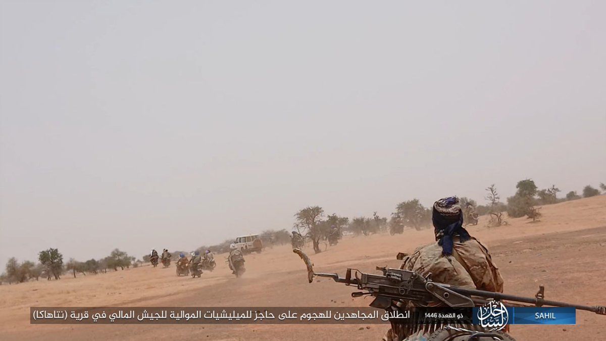OSINTWarfare's tweet image. The Islamic State Sahel Province (ISSP) has released images of its attack on a checkpoint belonging to militias loyal to the Malian government in the village of N’tahaka in the Gao Region. The attack resulted in the killing of 4 members and the capture of a 4x4 vehicle and two
