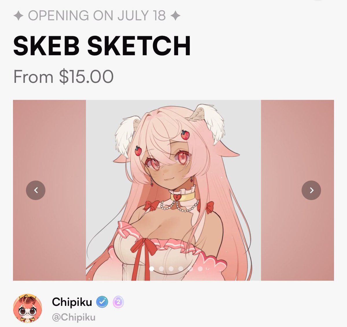 chipikuu's tweet photo. I have skeb sketch coming soon 🩷

Between 10 - 15 usd 

#vtuber #envtuber https://t.co/UEpdWFcRc4