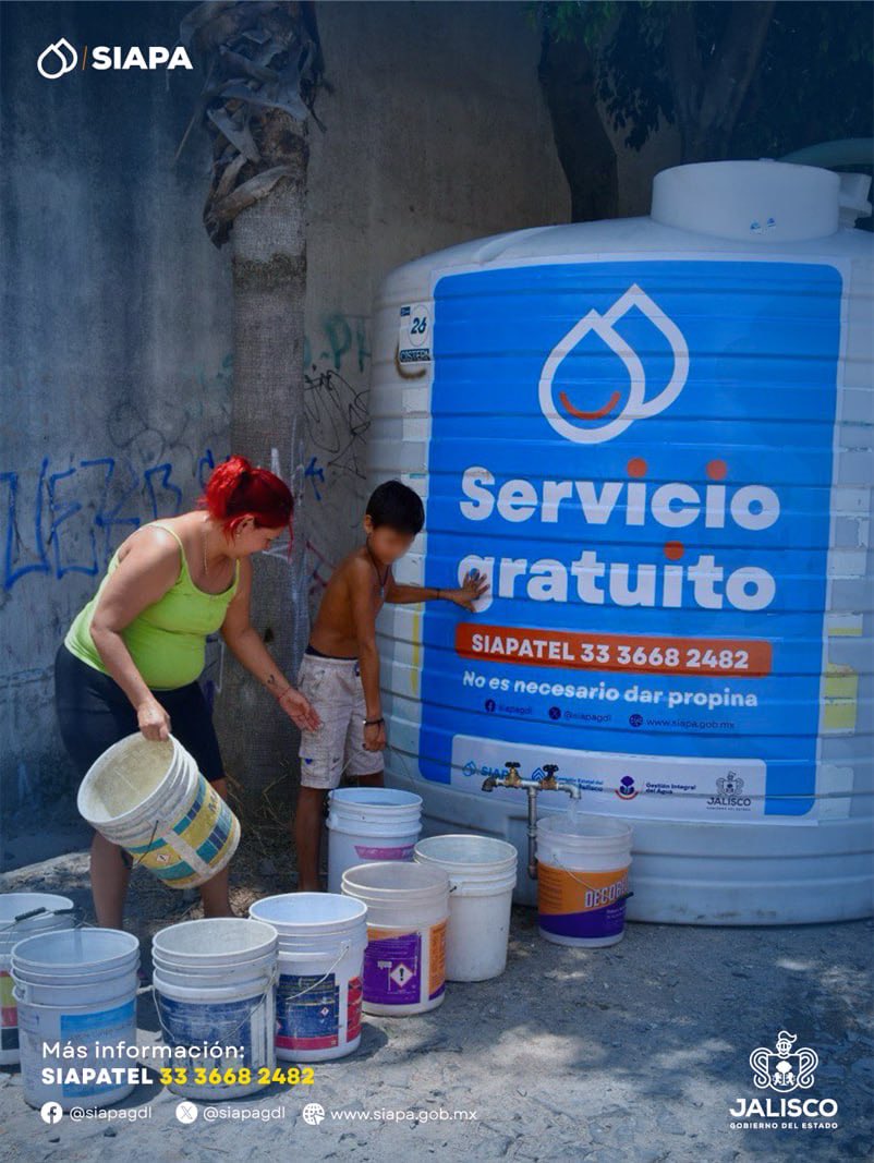 ⚠️ ¡Esto te interesa! ⚠️

Con la instalación de 30 cisternas en 9 colonias de @Tlaquepaquegob, el #SIAPA, @AguadeJalisco y la #CEA se refuerza la estrategia en beneficio de las colonias afectadas por los trabajos en el Sistema de Bombeo Oriente y en el Tanque Tabachines 1.