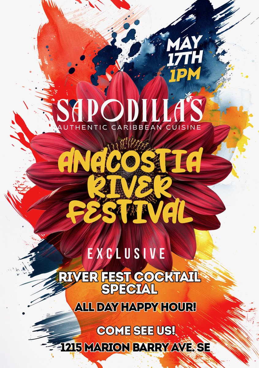 ALL-DAY HAPPY HOUR at  Sapodilla's?! Yes, please! 

In honor of the Anacostia River Festival,  Sapodilla's is keeping the good vibes flowing with happy hour specials ALL DAY LONG this Saturday! 

bridgepark.org/arf

#DCBridgePark #DCRiverFest