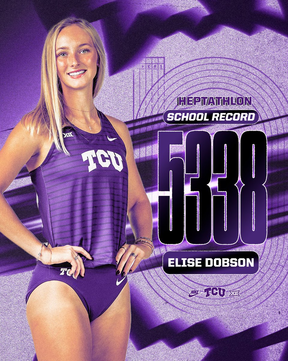 TCUTrackField's tweet photo. A spot on the podium and a new school record for Elise in the women's heptathlon 🏆 https://t.co/xhQpbzCWtW