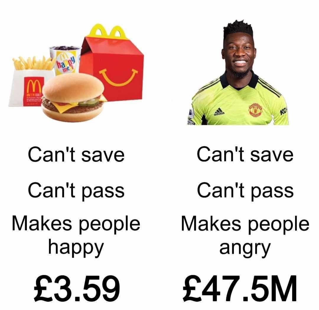 TrollFootball's tweet photo. Happy Meal vs Andre Onana https://t.co/12owBI9OOu
