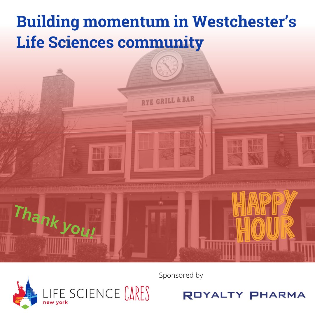 Great turnout at May’s life sciences happy hour in Rye, NY – execs, founders &amp; scientists came together in support of <a href="/LS_CaresNY/">Life Science Cares New York</a>. Grateful to hosts Frank Truslow, Sara Nayeem &amp; Gabe Cavazos and to sponsors Jim Reddoch &amp; Sara Klymkowsky of Royalty Pharma for fueling the mission.