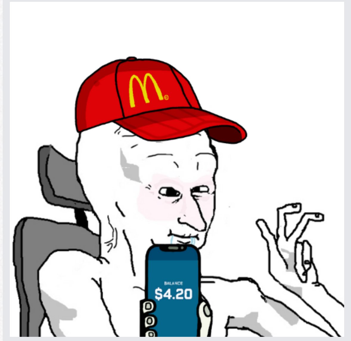 0x_lash's tweet photo. Got rugged hard, resumed at Mc Donald’s 
$tard https://t.co/ah6xwOEGT0