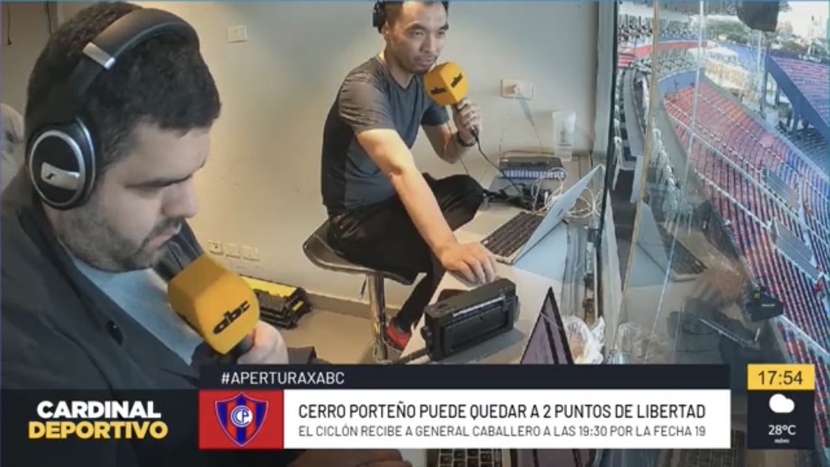 Darío Ibarra (@darioibarra01) on Twitter photo #CerroPorteño vs. #GeneralCaballero, junto a <a href="/ChipiVera89/">Jorge Chipi Vera</a> y <a href="/Danichung/">Daniel Chung</a>.
¡Prendete en vivo desde las 19:00 por <a href="/ABCTVpy/">ABC TV Paraguay</a> en Youtube!
#CardinalDeportivo
#730AM
youtube.com/live/D_jPSj2Jx… #CerroPorteño vs. #GeneralCaballero, junto a <a href="/ChipiVera89/">Jorge Chipi Vera</a> y <a href="/Danichung/">Daniel Chung</a>.
¡Prendete en vivo desde las 19:00 por <a href="/ABCTVpy/">ABC TV Paraguay</a> en Youtube!
#CardinalDeportivo
#730AM
youtube.com/live/D_jPSj2Jx…